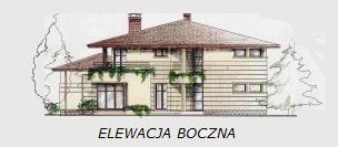 Projekty domw jednorodzinnych: Projekt domu<br>w Pruszkowie. Elewacja boczna